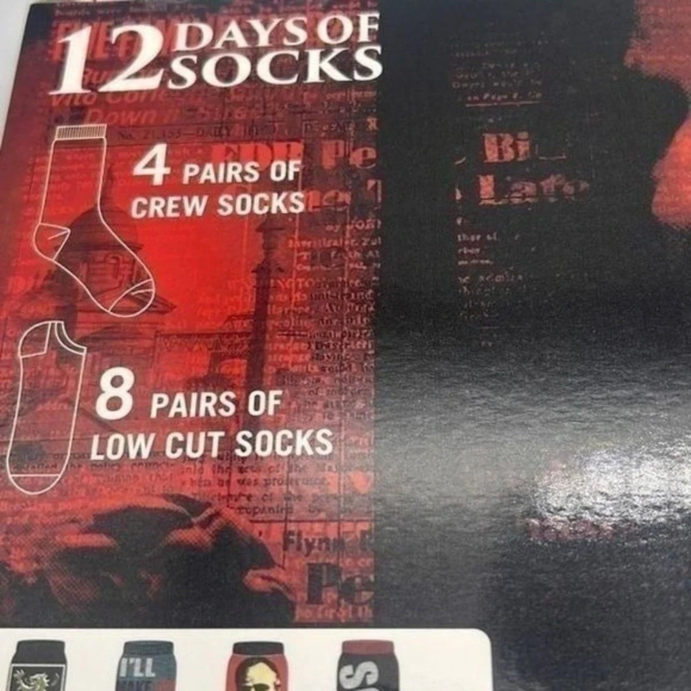 The Godfather 12 Days of Socks Set Movie‎ Crew Low Cut Socks
